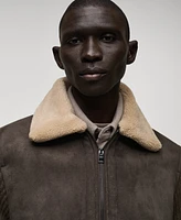Mango Men's Shearling And Faux-Suede Jacket