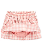 Carter's Baby Girls Cotton Top & Gingham Skort, 2 Piece Set