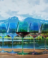 The Wine Savant Colors of The Rocky Mountains Wine Glasses, Set of 5