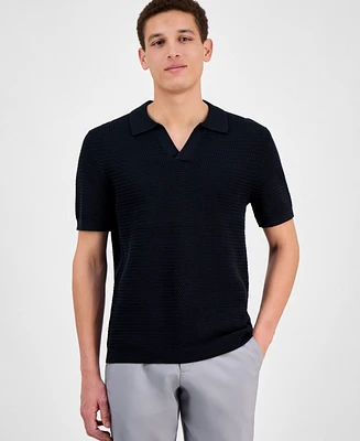Alfani Men's Textured Polo Shirt, Exclusively at Macy's