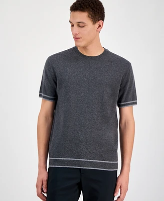 Alfani Men's Refined Short Sleeve Textured Sweater, Exclusively at Macy's