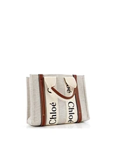 Pre-Owned Chloe Small Woody Tote Canvas with Leather