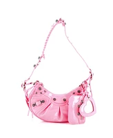 Pre-Owned Balenciaga Xs Le Cagole Giant Studs Shoulder Bag Patent