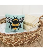 8" x 8" Bumble Bee Hooked Small Petite Throw Pillow