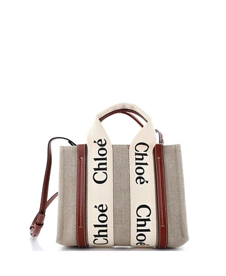 Pre-Owned Chloe Small Woody Convertible Tote Canvas with Leather