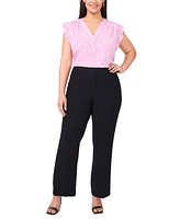 Vince Camuto Plus V-Neck Flutter-Sleeve Blouse