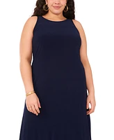 Vince Camuto Plus Sleeveless Keyhole-Back Crewneck Maxi Dress