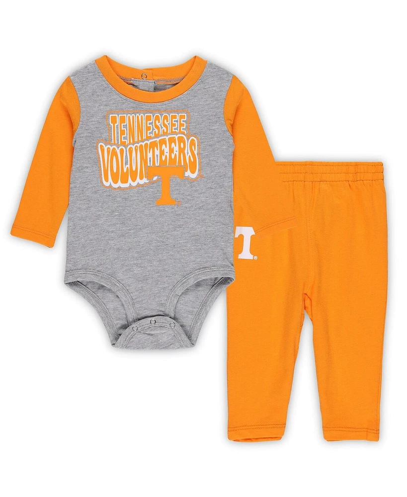 Outerstuff Baby Boys and Girls Tennessee Volunteers Double Up Long Sleeve Bodysuit Pant Set