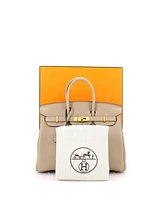 Pre-Owned HERMES Birkin 25 Handbag Light Togo with Rose Gold Hardware