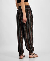 Kingston Grey Juniors' Smocked-Waist Joggers Pants