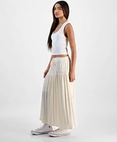 Celebrity Pink Juniors' Midi Lace Ribbon Tie-Front Skirt