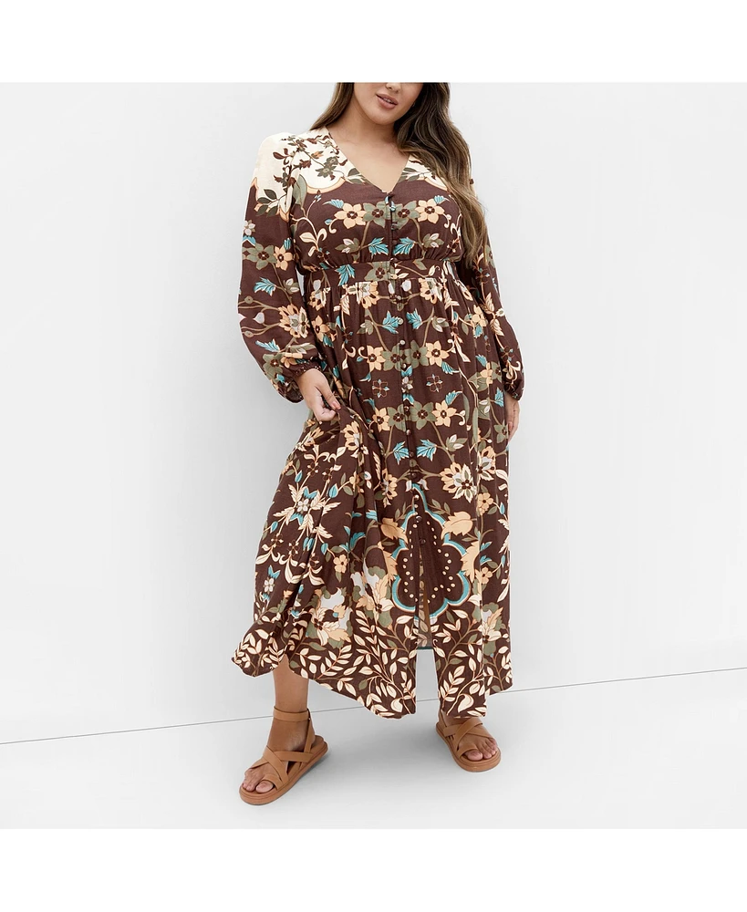 Plus Florence Placement Maxi Dress