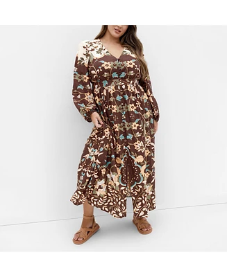 Plus Florence Placement Maxi Dress