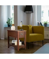 Set Of 2 Contemporary Side End Table with Drawer