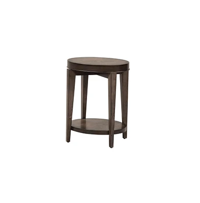 Penton Oval Chair Side Table in Espresso Stone