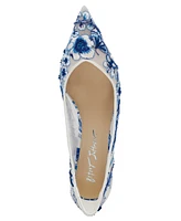 Betsey Johnson Santo Embroidered Kitten Heel Pumps