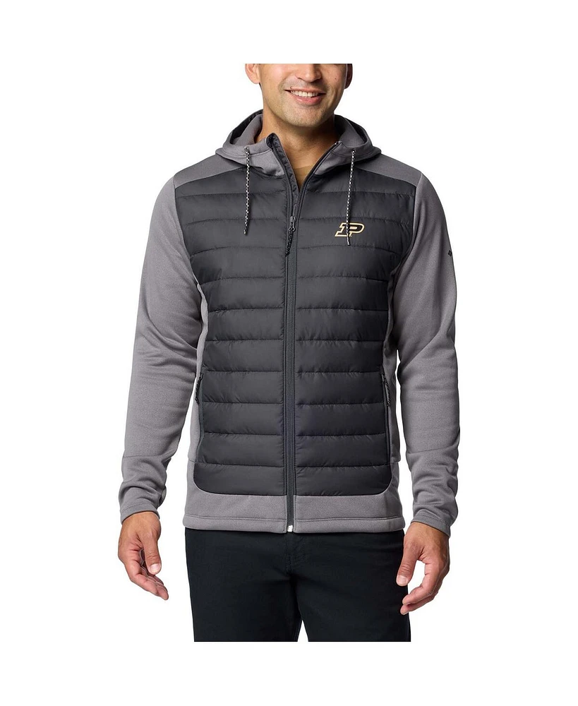 Columbia Men's Charcoal/Gray Purdue Boilermakers Out-Shield Hybrid Full-Zip Hoodie Jacket