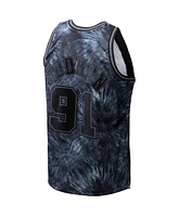 Mitchell & Ness Men's Dennis Rodman Black Chicago Bulls Hardwood Classics 1995/96 Tie-Dye Swingman Jersey