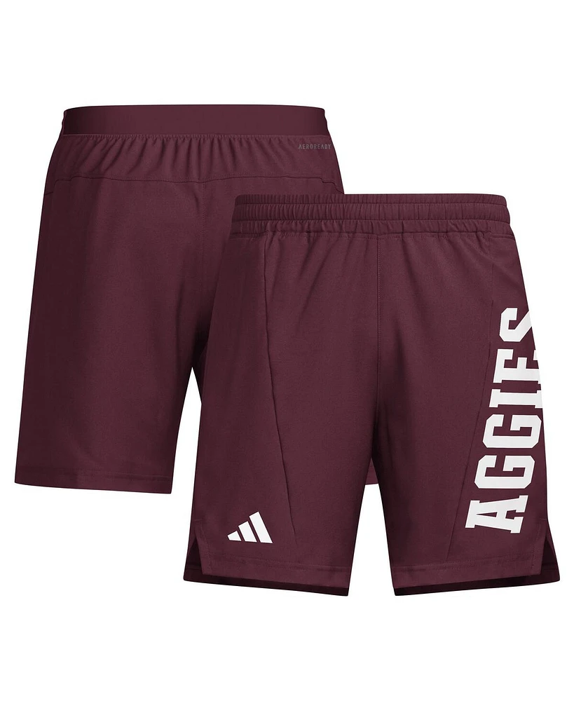 Adidas Men's Maroon Texas A M Aggies Designed for Training Aeroready Shorts