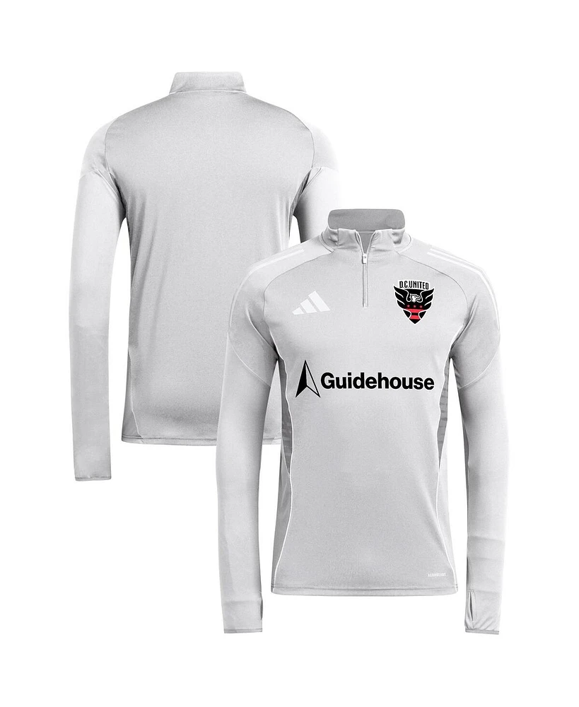 Adidas Men's Silver D.c. United 2025 Quarter-Zip Long Sleeve Training Top