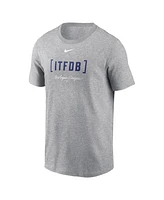 Nike Men's Heather Gray Los Angeles Dodgers Bracket Team Phrase T-Shirt