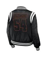 Wear by Erin Andrews Women's Black Baltimore Orioles Football Bomber Jacket