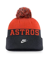 Nike Men's Navy Houston Astros Rewind Peak Cuffed Knit Hat with Pom