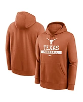 Nike Men's Texas Orange Longhorns Football Stack Club Fleece Pullover Hoodie