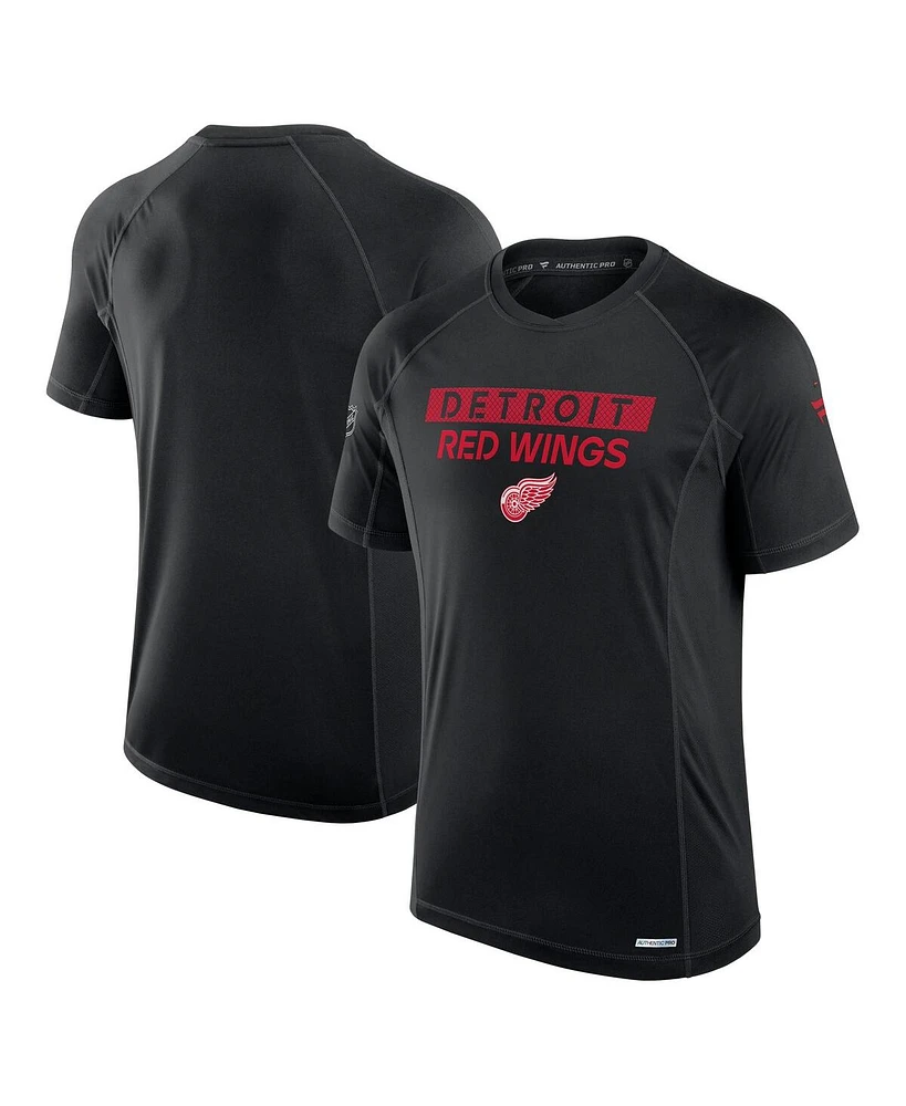 Fanatics Men's Black Detroit Red Wings Authentic Pro Rink Tech T-Shirt