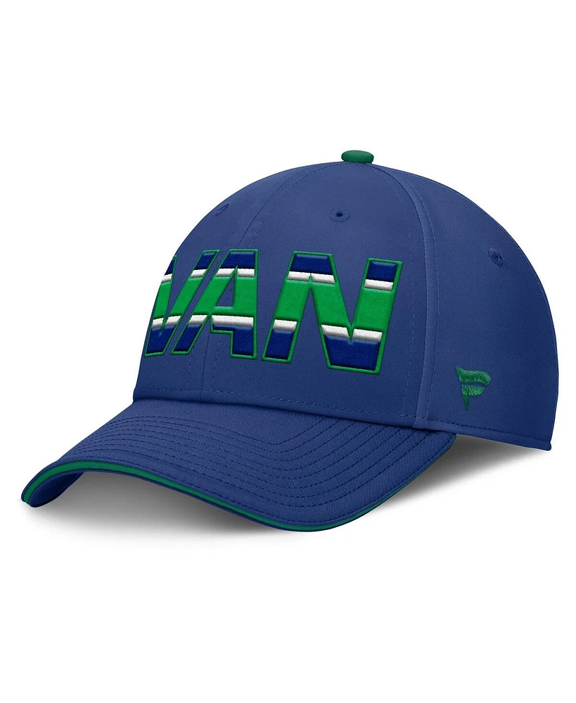 Fanatics Men's Blue/Green Vancouver Canucks Authentic Pro Rink Team Code Flex Hat