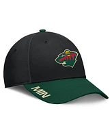 Fanatics Men's Black/Green Minnesota Wild Authentic Pro Rink Flex Hat