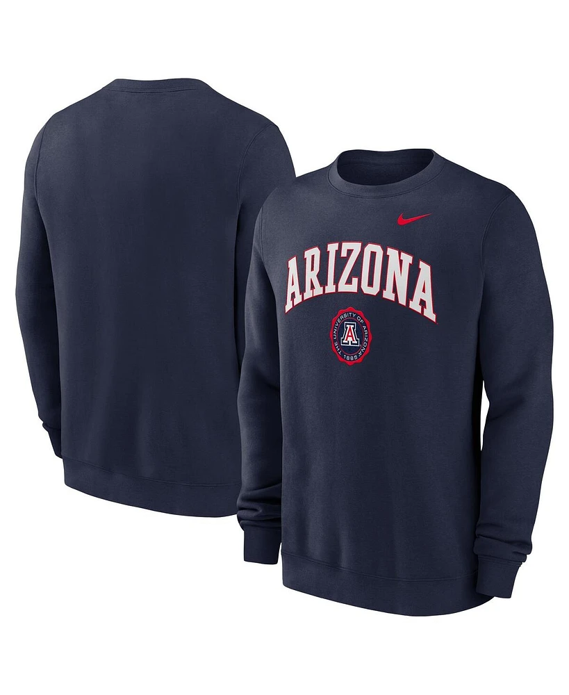 Nike Men's Navy Arizona Wildcats Arched Seal Pullover Sweatshirt