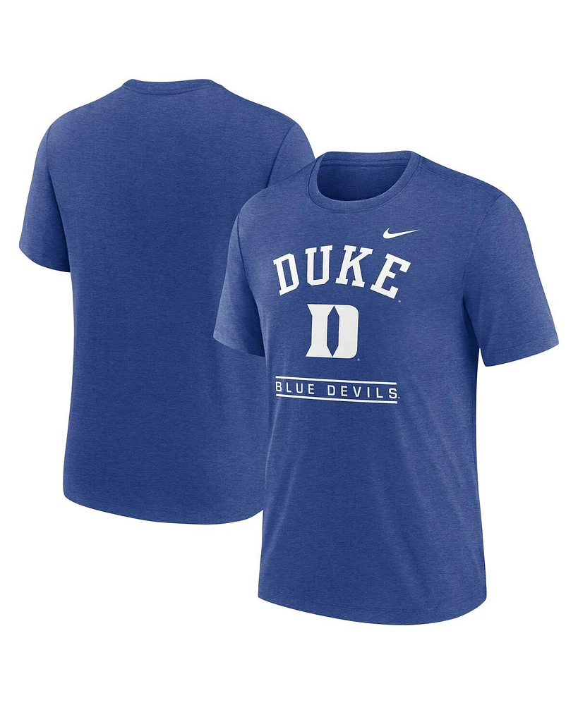 Nike Men's Royal Duke Blue Devils Arch Over Logo Tri-Blend T-Shirt