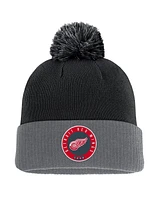 Fanatics Men's Black Detroit Red Wings Cuffed Knit Hat with Pom