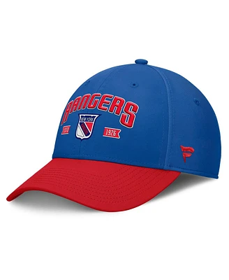 Fanatics Men's Blue/Red New York Rangers Heritage Captain Flex Hat