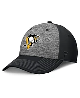 Fanatics Men's Gray/Black Pittsburgh Penguins Fundamental Top Shelf 2-Tone Flex Hat