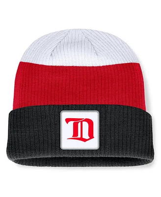 Fanatics Men's Black/Red Detroit Red Wings Heritage Showboat Color-Block Cuffed Knit Hat