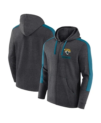 Fanatics Men's  Heather Charcoal Jacksonville Jaguars Gains Full-Zip Hoodie