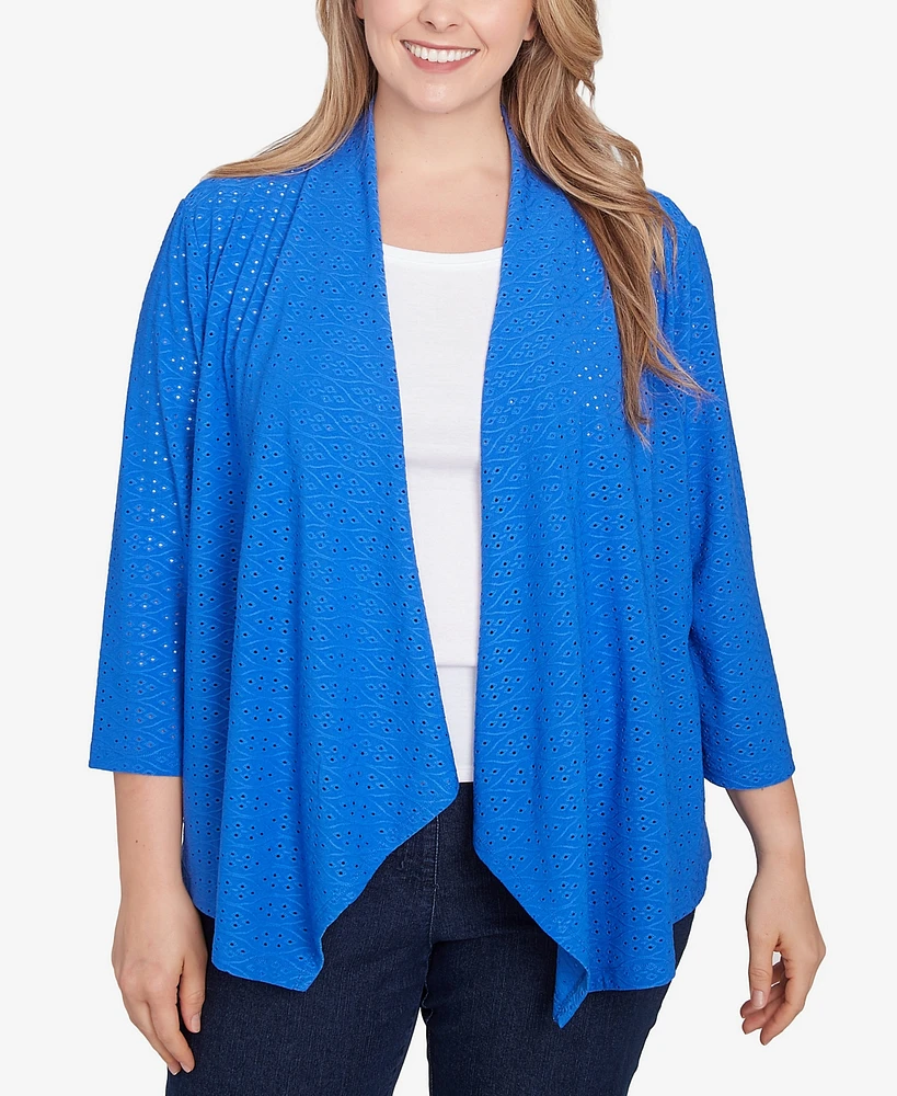 Hearts Of Palm Plus It Had to be Blue Cozy Cardigan