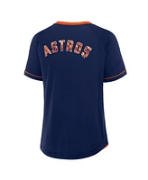 Fanatics Women's Navy Houston Astros League Diva Star Raglan V-Neck T-Shirt