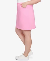 Hearts Of Palm Plus Solid Tech Stretch Pull On Skort