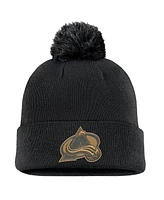 Fanatics Men's Black Colorado Avalanche Military Appreciation Cuffed Knit Hat with Pom