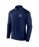 Logo Athletic Men's Navy Seattle Kraken Head-to-Head Raglan Quarter-Zip Top