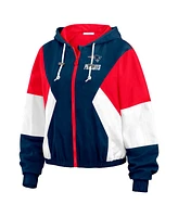 Wear by Erin Andrews Women's Royal New England Patriots Color Block Full-Zip Windbreaker Jacket