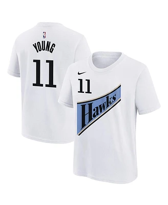 Nike Youth Trae Young White Atlanta Hawks 2024/25 City Edition Name Number T-Shirt