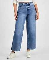 Dkny Jeans Petite High-Rise Wide-Leg Cotton