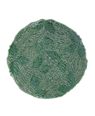 Vietri Lastra Holiday Green Figural Round Platter