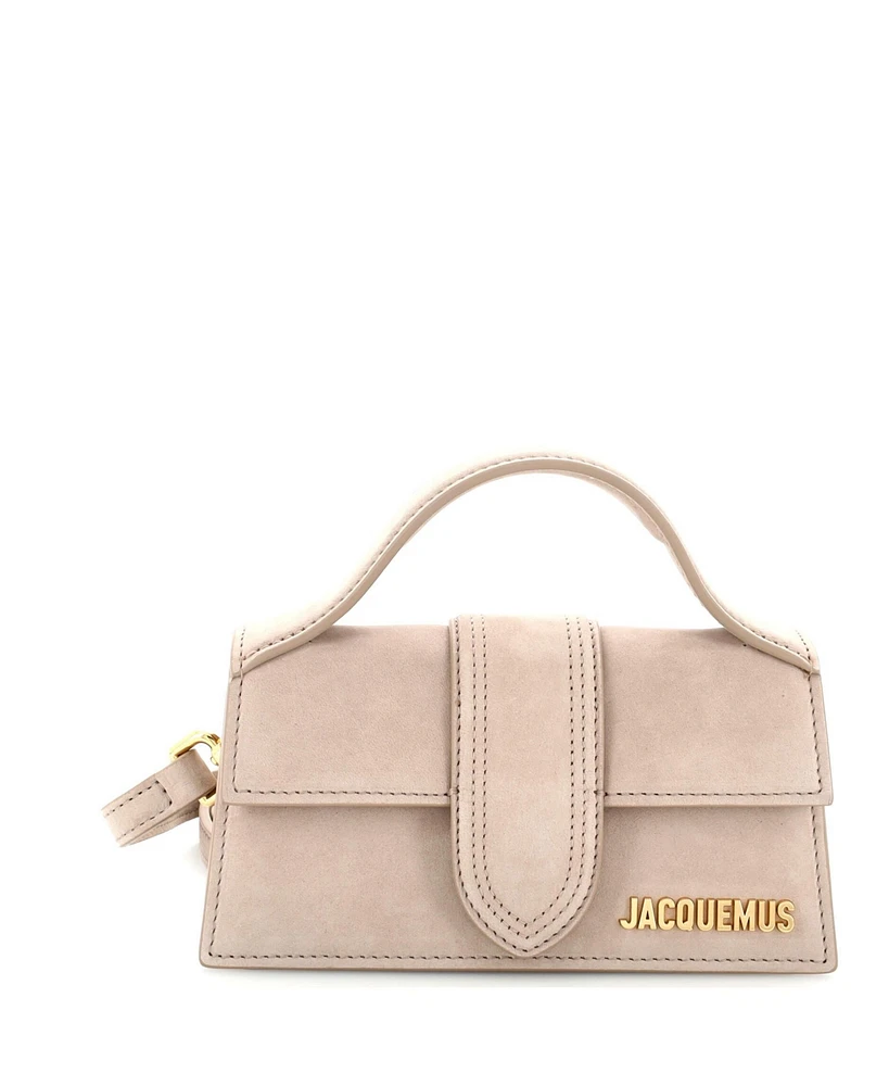 Pre-Owned Jacquemus Le Bambino Top Handle Flap Bag Suede