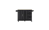 Multi-Functional Kitchen Island and Rolling Cart with Storage Counter Space