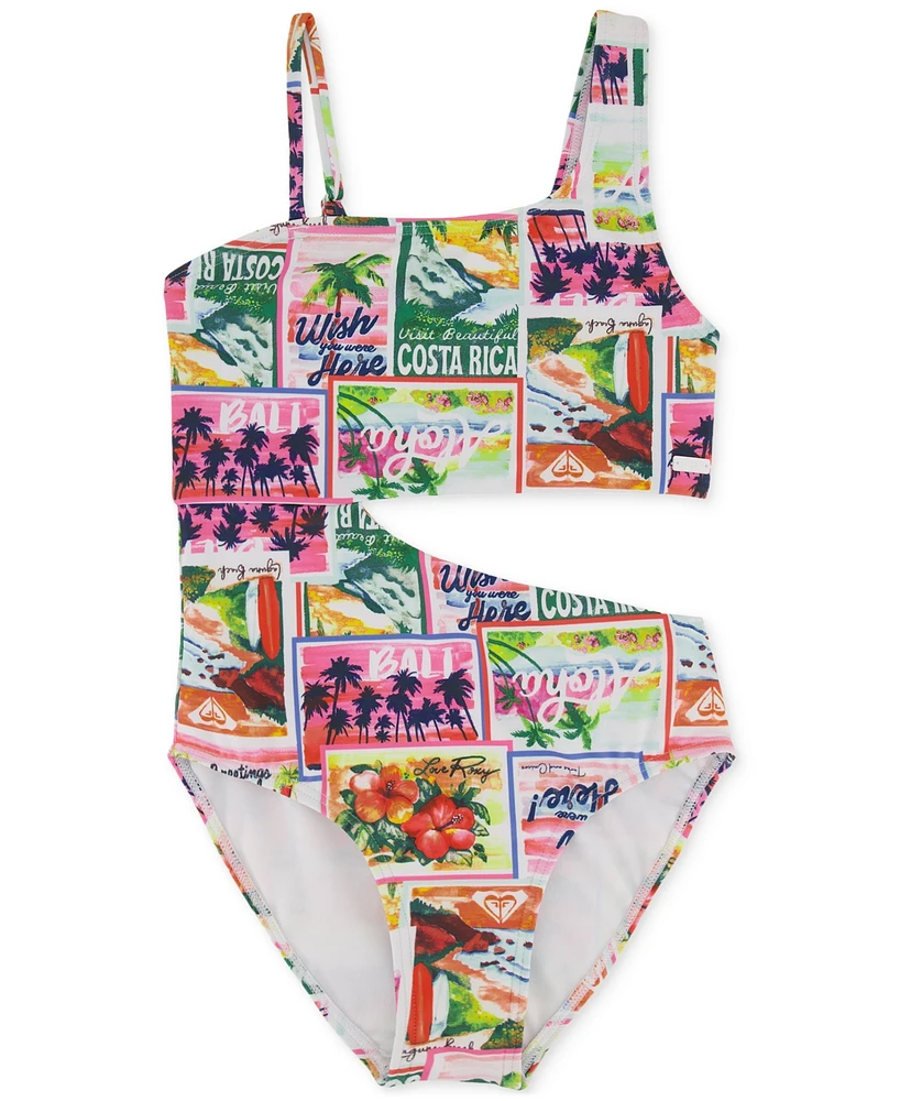 Roxy Big Girls Love Sling Shoulder Cut-Out One-Piece Swimsuit